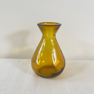 Recycled Glass Bud Vase Ochre