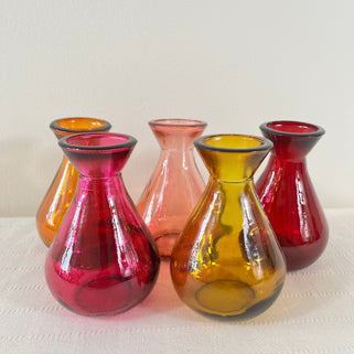 Recycled Glass Bud Vase Ochre