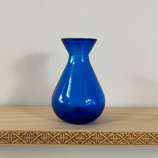 Recycled Glass Bud Vase Topaz Blue
