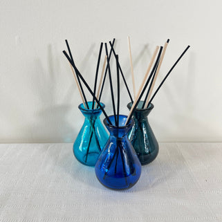 Recycled Glass Bud Vase Topaz Blue