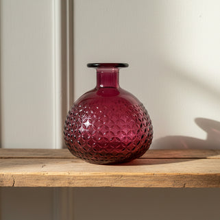 Recycled Glass Rolla Vase Plum