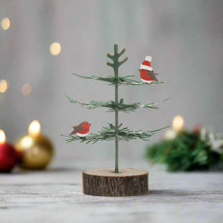 Robins On Tree Xmas Decoration