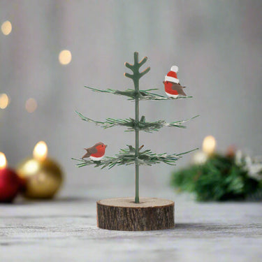 Robins On Tree Xmas Decoration