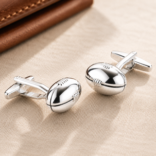 Personalised Rugby Ball Cufflinks