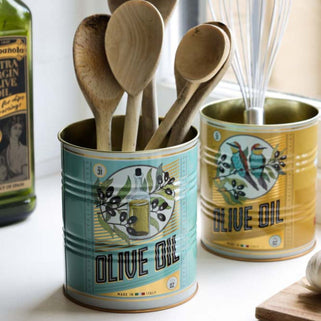 Set of 2 Medium Storage Tins Olive Oil