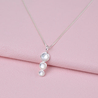 Sterling Silver and Pearl Trio Necklace