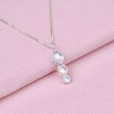 Sterling Silver and Pearl Trio Necklace