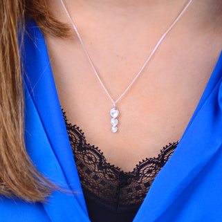 Sterling Silver and Pearl Trio Necklace