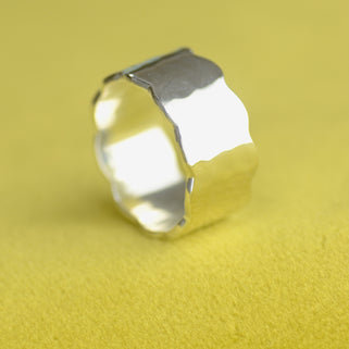 Sterling Silver Wavy Hammered Ring
