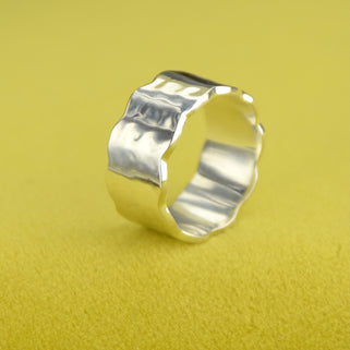 Sterling Silver Wavy Hammered Ring