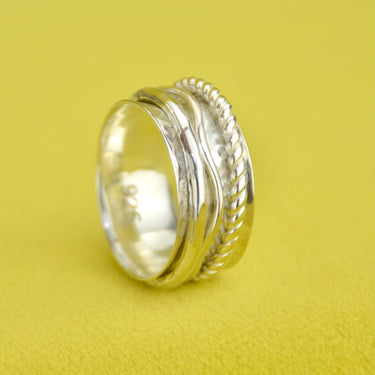 Sterling Silver Triple Band Spinning Ring