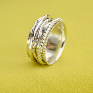 Sterling Silver Triple Band Spinning Ring