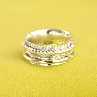Sterling Silver Triple Band Spinning Ring