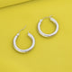Waterproof Classic Wide Hoop Earrings Silver