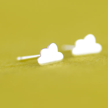 Sterling Silver Cloud Stud Earrings