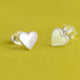 Silver Pearl Heart Studs