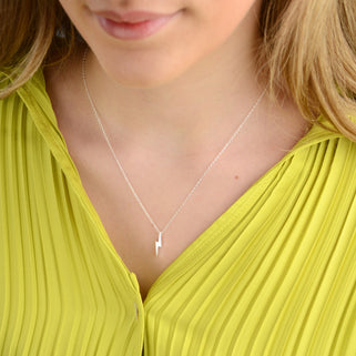 Sterling Silver Lightning Bolt Necklace