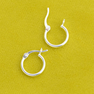 Sterling Silver Hinged Sleeper Hoop Earrings