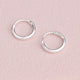 Simple Silver Sleeper Huggie Hoop Earrings 