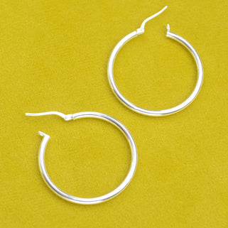 Sterling Silver Medium Hoop Earrings