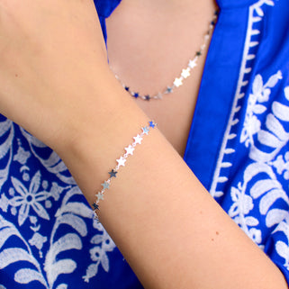 Personalised Sterling Silver Mini Star Bracelet