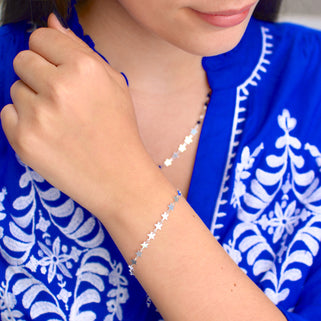 Personalised Sterling Silver Mini Star Bracelet