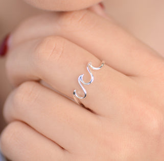 Sterling Silver Wave Ring