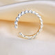 Adjustable Unisex Sterling Silver Rope Twist Ring