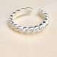 Adjustable Unisex Sterling Silver Rope Twist Ring