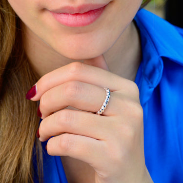 Adjustable Unisex Sterling Silver Rope Twist Ring