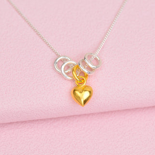 Personalised Silver And Gold Sweetie Heart Necklace