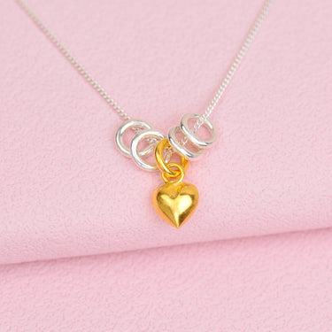 Personalised Silver And Gold Sweetie Heart Necklace