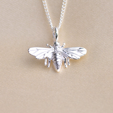 Personalised Sterling Silver Bee Necklace