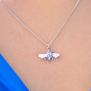 Personalised Sterling Silver Bee Necklace