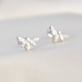 Sterling Silver Bee Stud Earrings