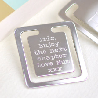Personalised Silver Corner Bookmark
