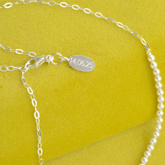 Personalised Sterling Silver And Pearl Necklace