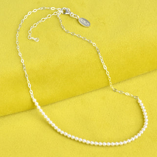 Personalised Sterling Silver And Pearl Necklace