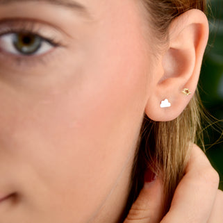 Sterling Silver Cloud Stud Earrings
