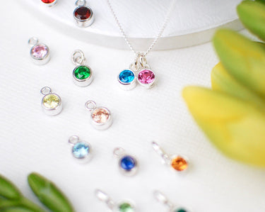 Sterling Silver set birthstone charms