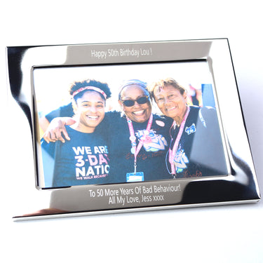 Personalised 50th Birthday Silver Photo Frame