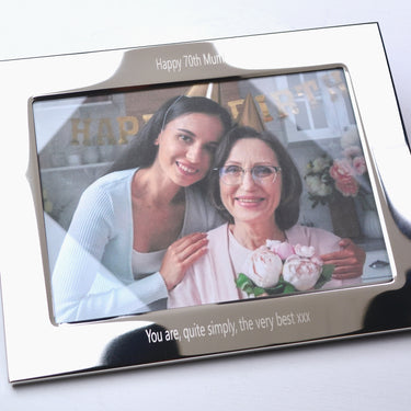 Personalised 70th Birthday Silver-Plated Photo Frame