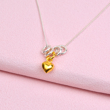 Personalised Silver And Gold Sweetie Heart Necklace