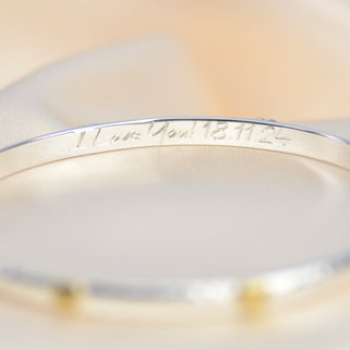Personalised Sterling Silver Mia Hearts Bangle