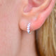 Mini Silver Leaf Huggie Hoop Earrings