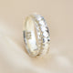 Sterling Silver Hammered Hearts Spinning Ring