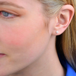 Sterling Silver Tiny Love Knot Stud Earrings