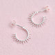 Sterling Silver Sunburst Huggie Hoop Earrings