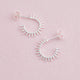 Sterling Silver Sunburst Huggie Hoop Earrings
