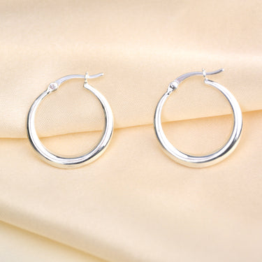 Sterling Silver Tapered Creole Hoop Earrings